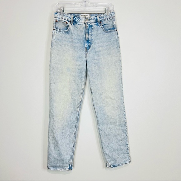 Abercrombie & fitch the 90s straight ultra high Classic Blue Denim Jeans size 6 - Picture 2 of 6